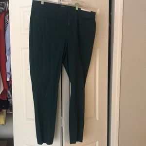 Teal Green ankle pants size 14 Loft